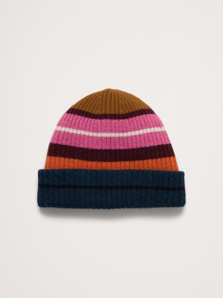 Striped Italian Wool-Blend Beanie