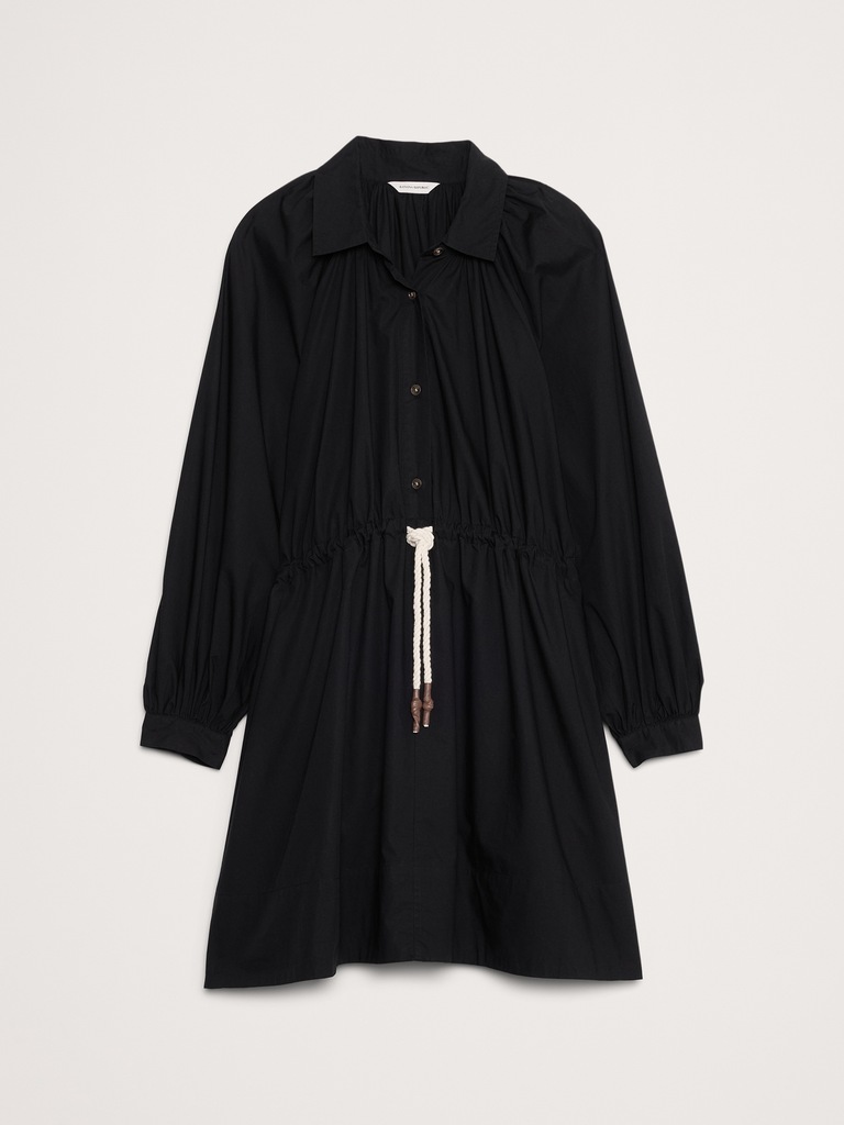 Cotton Poplin Mini Shirtdress