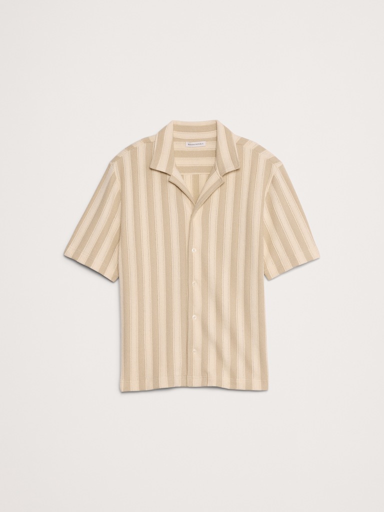 Pointelle Stripe Resort Shirt
