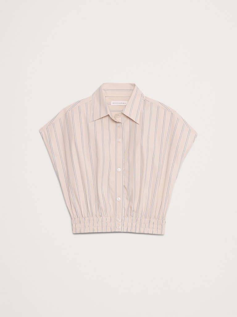 Cotton Poplin Cropped Shirt
