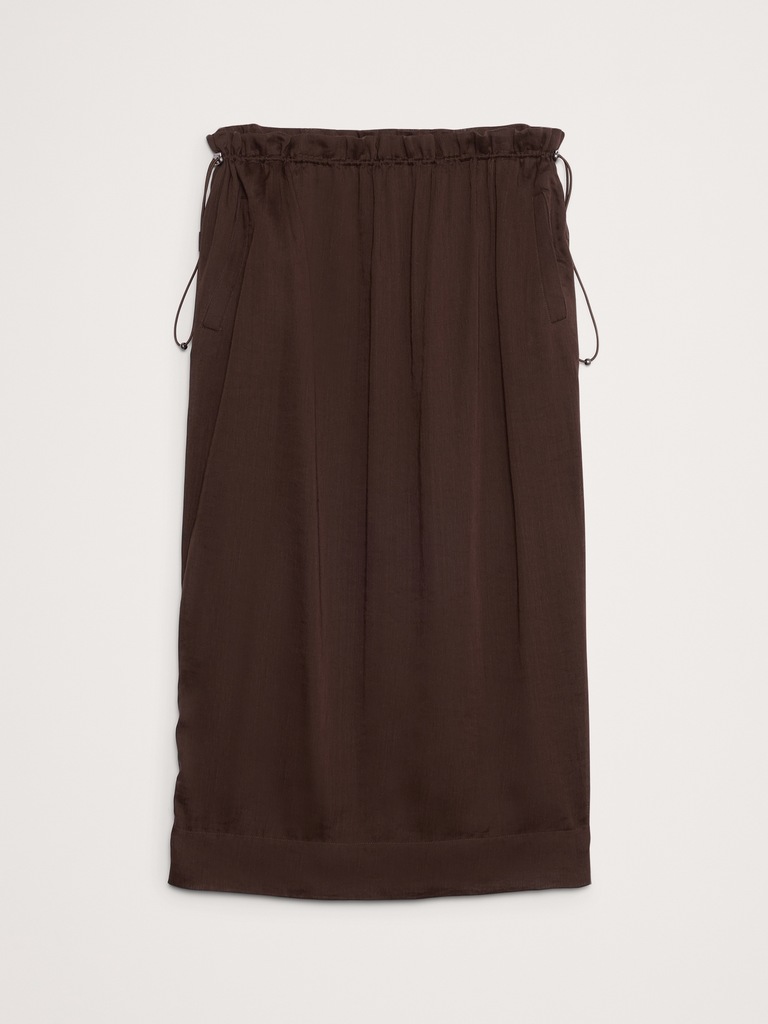 Linen-Viscose Midi Skirt