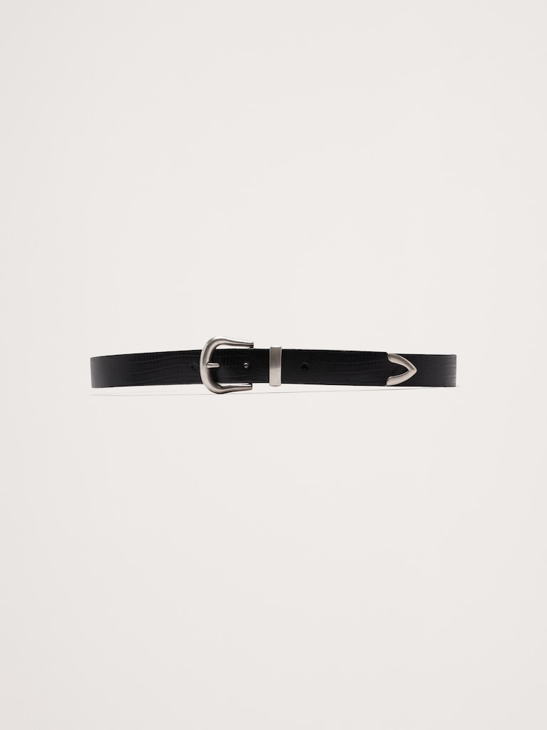 Embossed Leather Western Belt