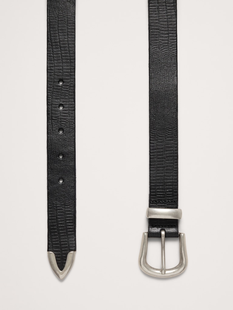 Embossed Leather Western Belt