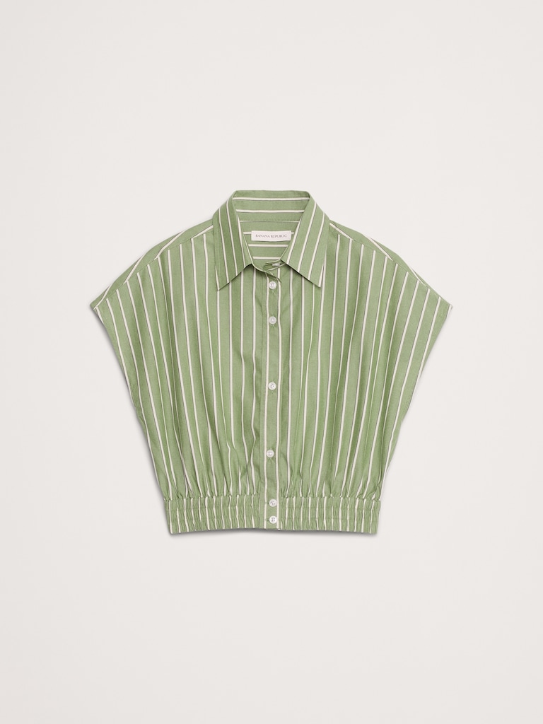 Cotton Poplin Cropped Shirt
