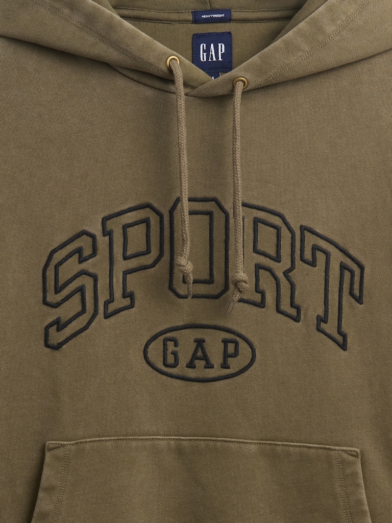 Heavyweight Oversized Crop Logo Hoodie