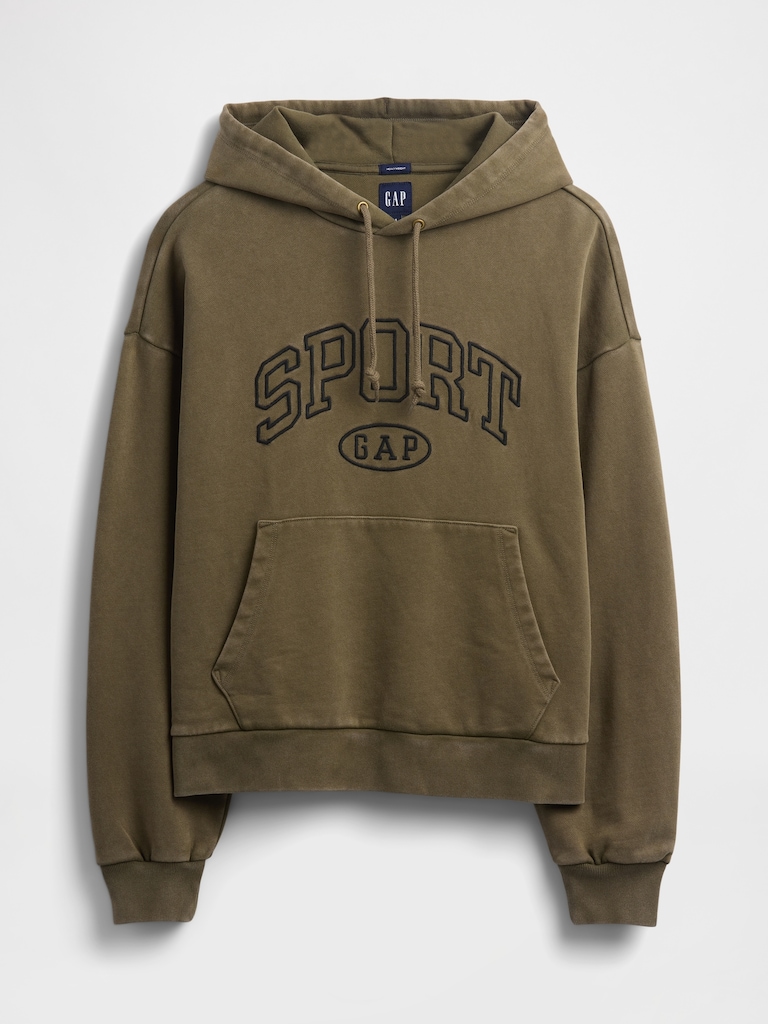 Heavyweight Oversized Crop Logo Hoodie