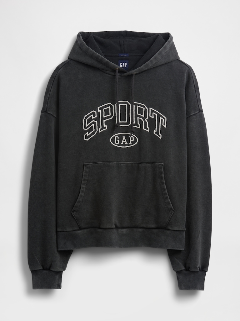 Heavyweight Oversized Crop Logo Hoodie