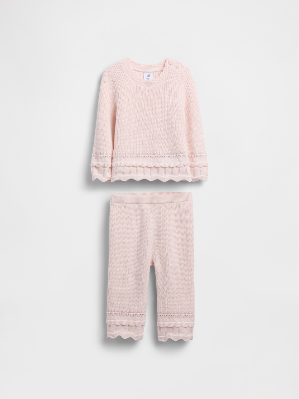 Baby Scalloped Sweater Outfit Set