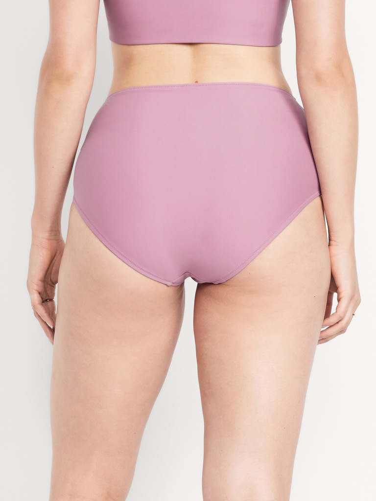 Matte High-Waisted Bikini Swim Bottoms