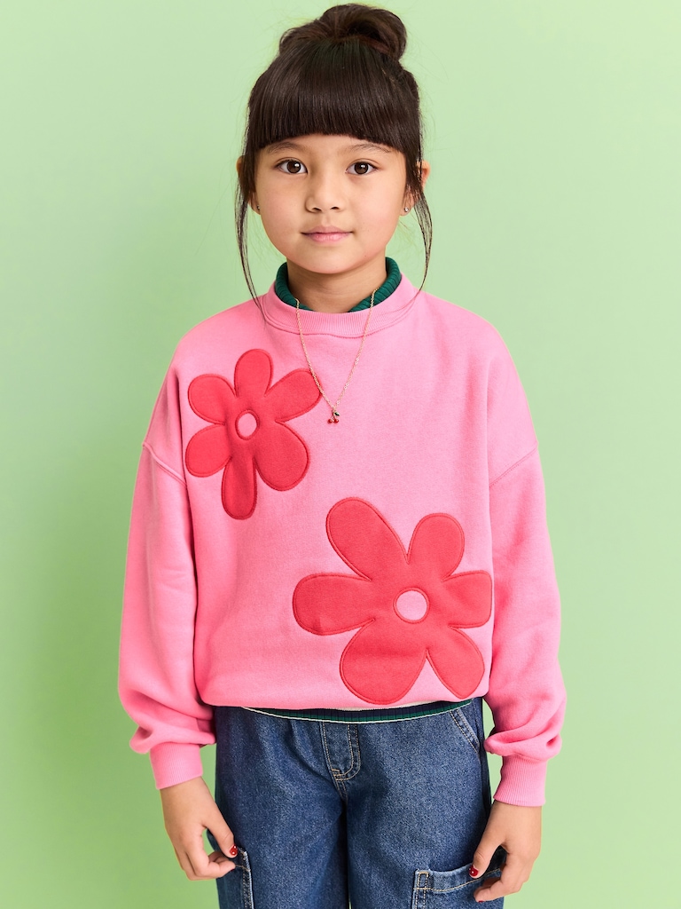 Oversized Graphic Tunic Sweatshirt for Girls