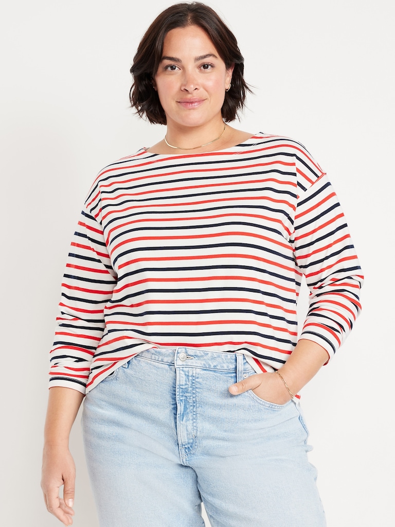 Long-Sleeve Mariner Loose T-Shirt