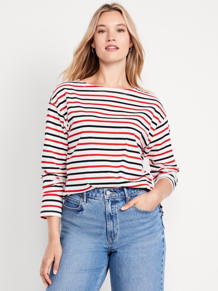 Long-Sleeve Mariner Loose T-Shirt