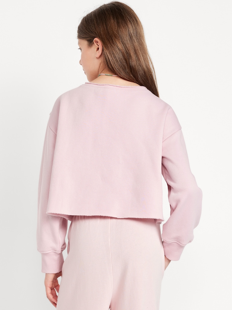 Boat-Neck Graphic Sweatshirt for Girls