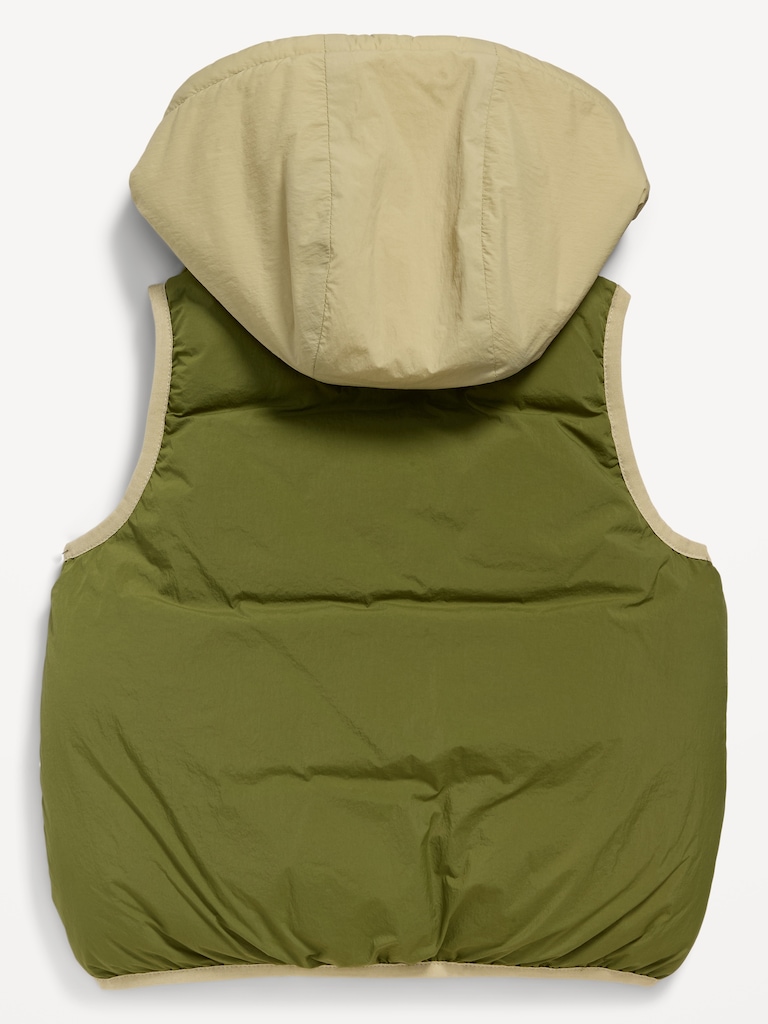 Water-Resistant Unisex Frost-Free Hooded Puffer Vest for Toddler