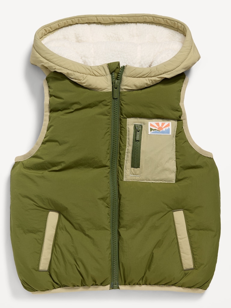 Water-Resistant Unisex Frost-Free Hooded Puffer Vest for Toddler