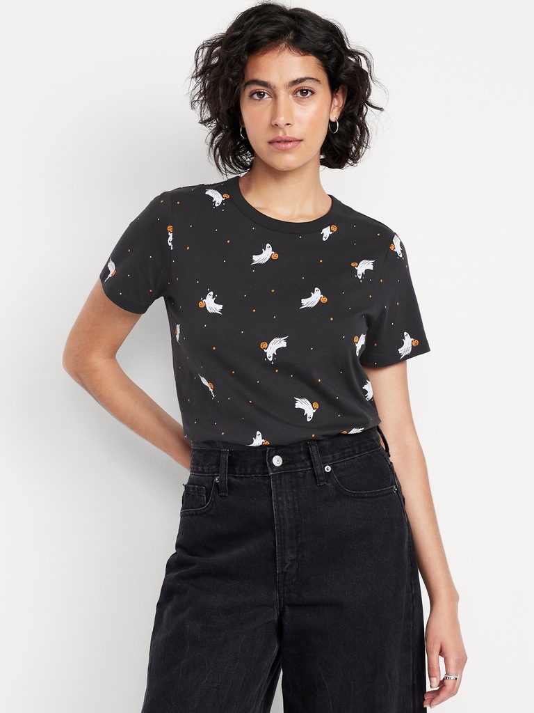 T-shirt passe-partout ras du cou à motif