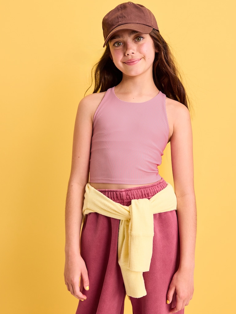 PowerSoft Longline Ribbed Sports Bra for Girls