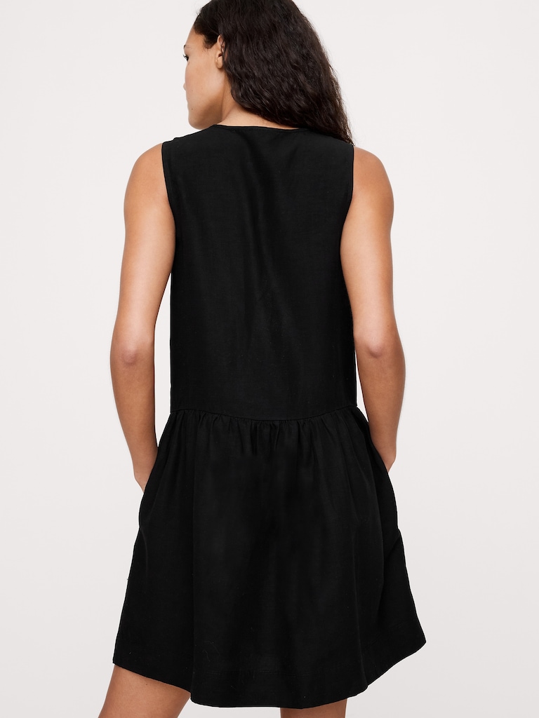 Embroidered Tencel™-Linen Mini Dress