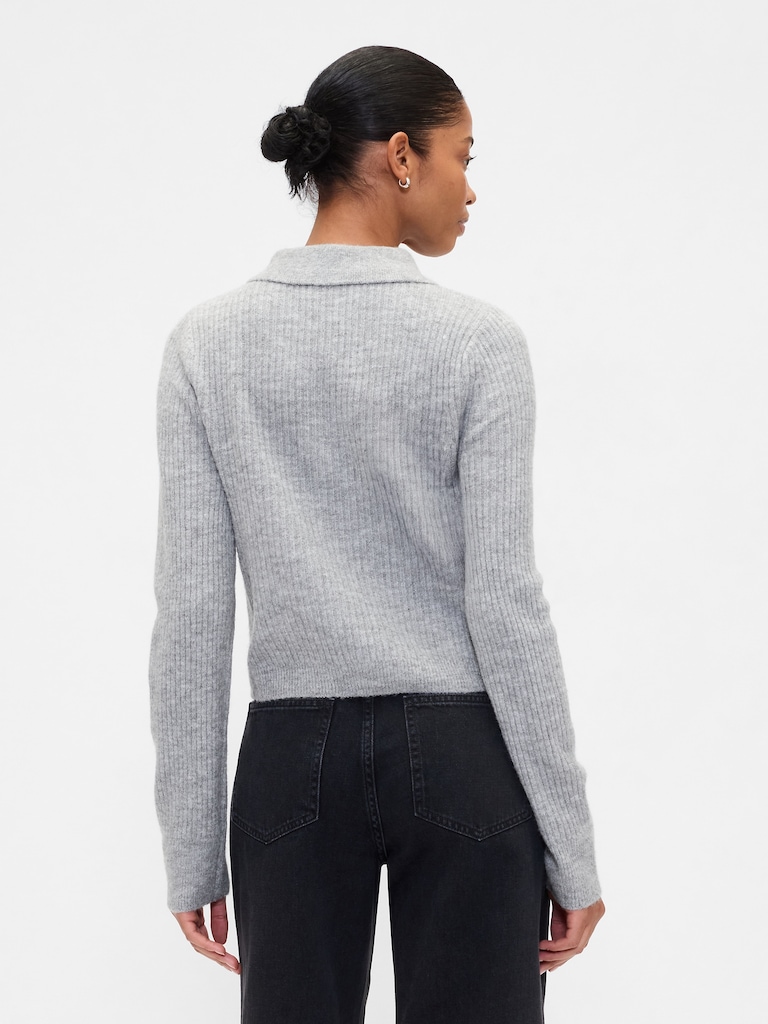 Fitted Cropped Collared Cardigan