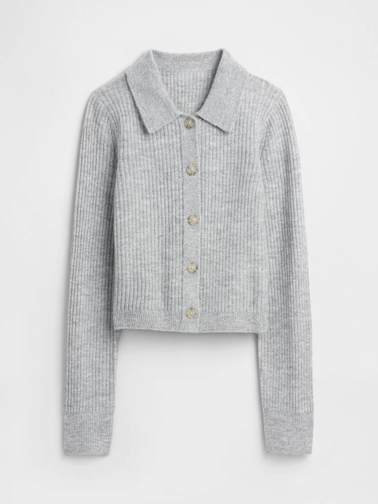 Fitted Cropped Collared Cardigan