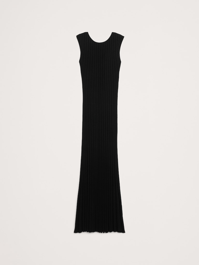 Sculpted Ribbed Backless Maxi Dress