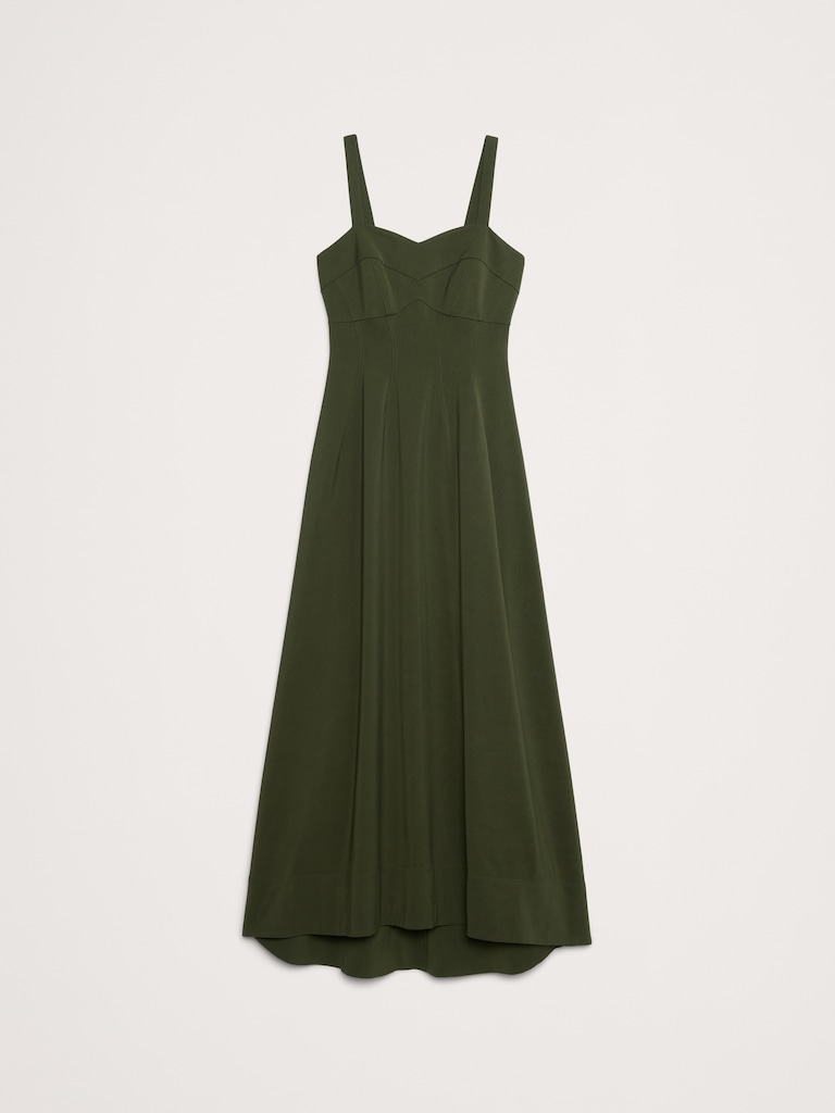 Stretch-Sateen Sweetheart Maxi Dress