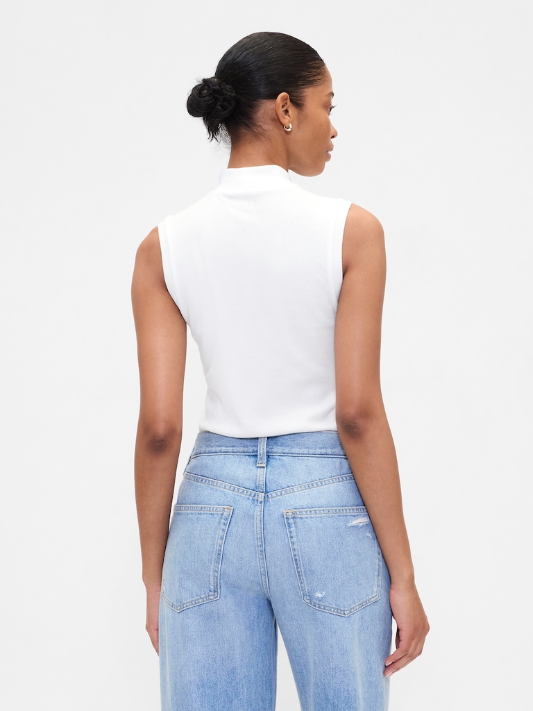 Modern Ribbed Mockneck Tank Top