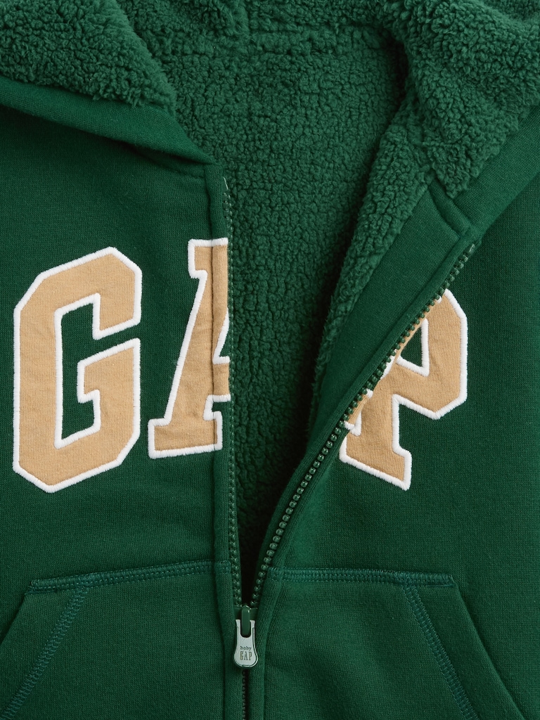 babyGap Logo Sherpa-Lined Zip Hoodie
