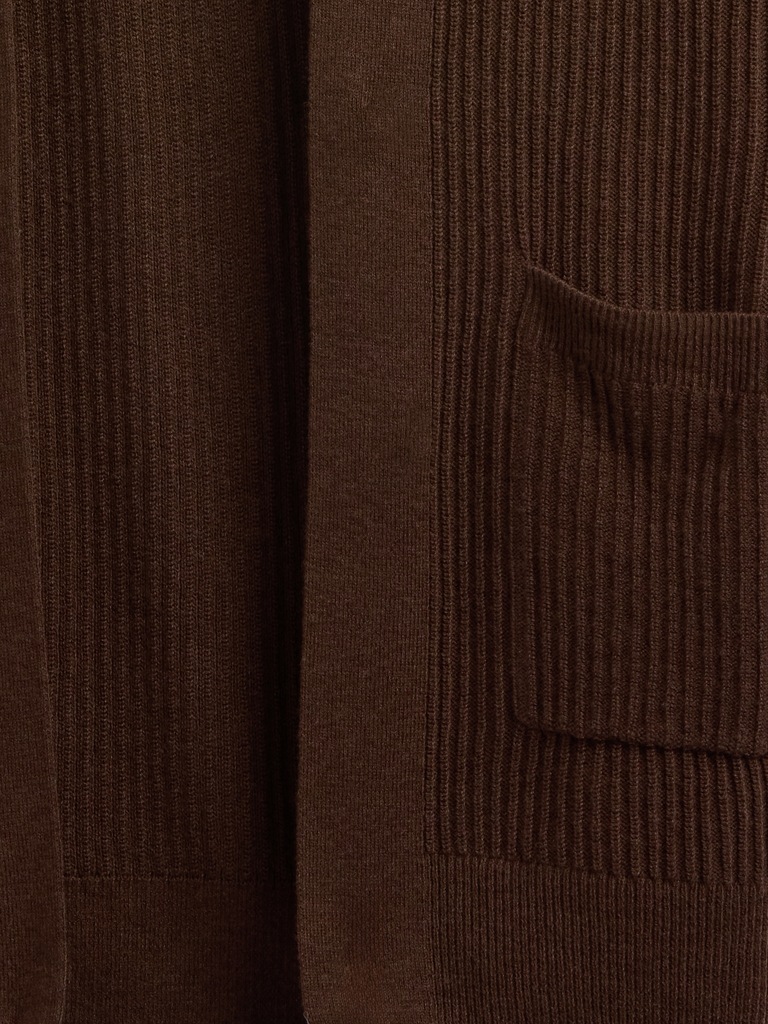 Relaxed Shaker-Stitch Open-Front Cardigan