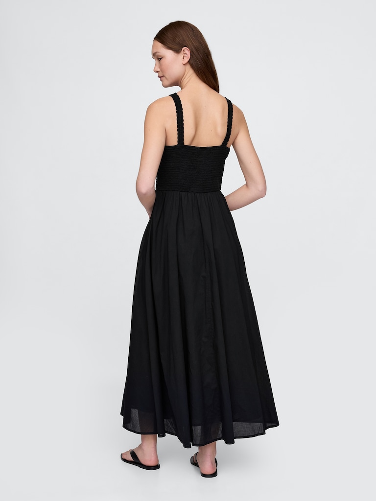 Crochet Mixed Media Maxi Dress