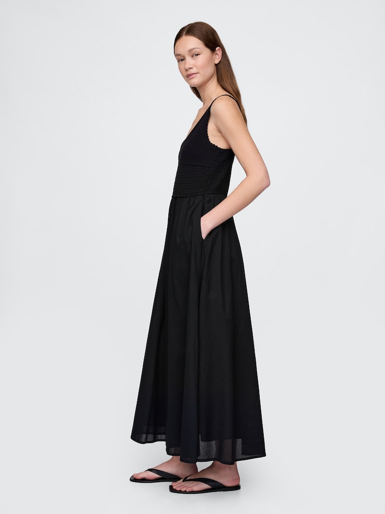 Crochet Mixed Media Maxi Dress