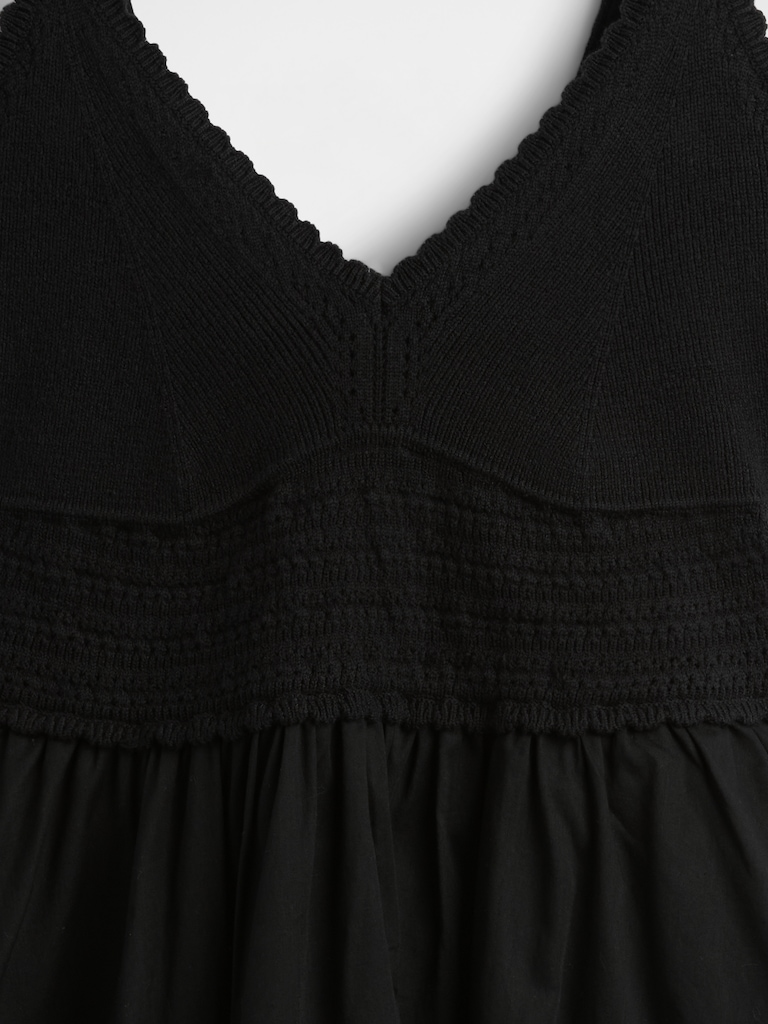 Crochet Mixed Media Mini Dress