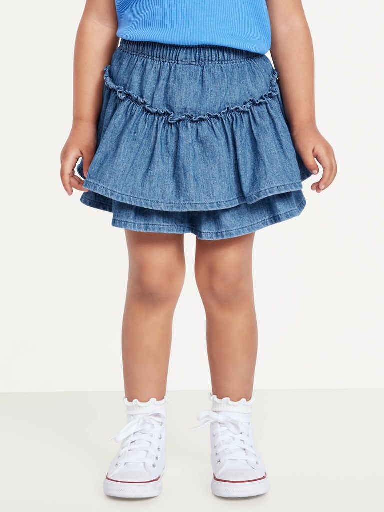 High-Waisted Jean Skort for Toddler Girls