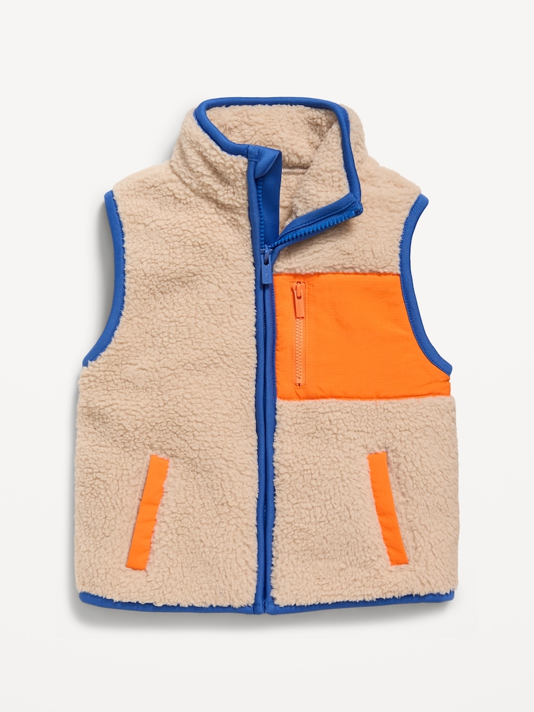 Unisex Sherpa Zip-Pocket Utility Vest for Toddler