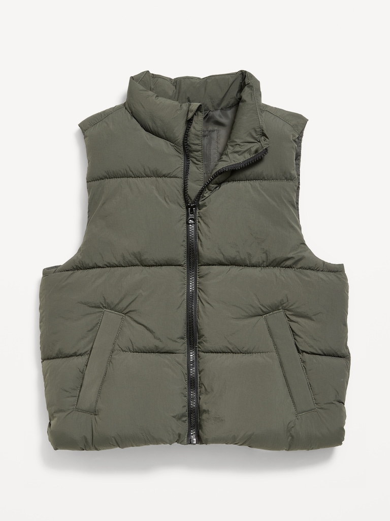 Water-Resistant Quilted Puffer Vest for Boys