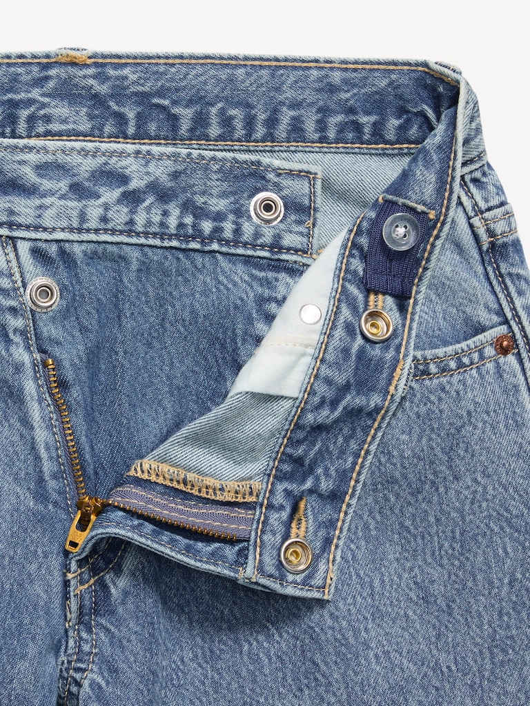 Super Baggy Embroidered Crossover Wide-Leg Jeans for Girls