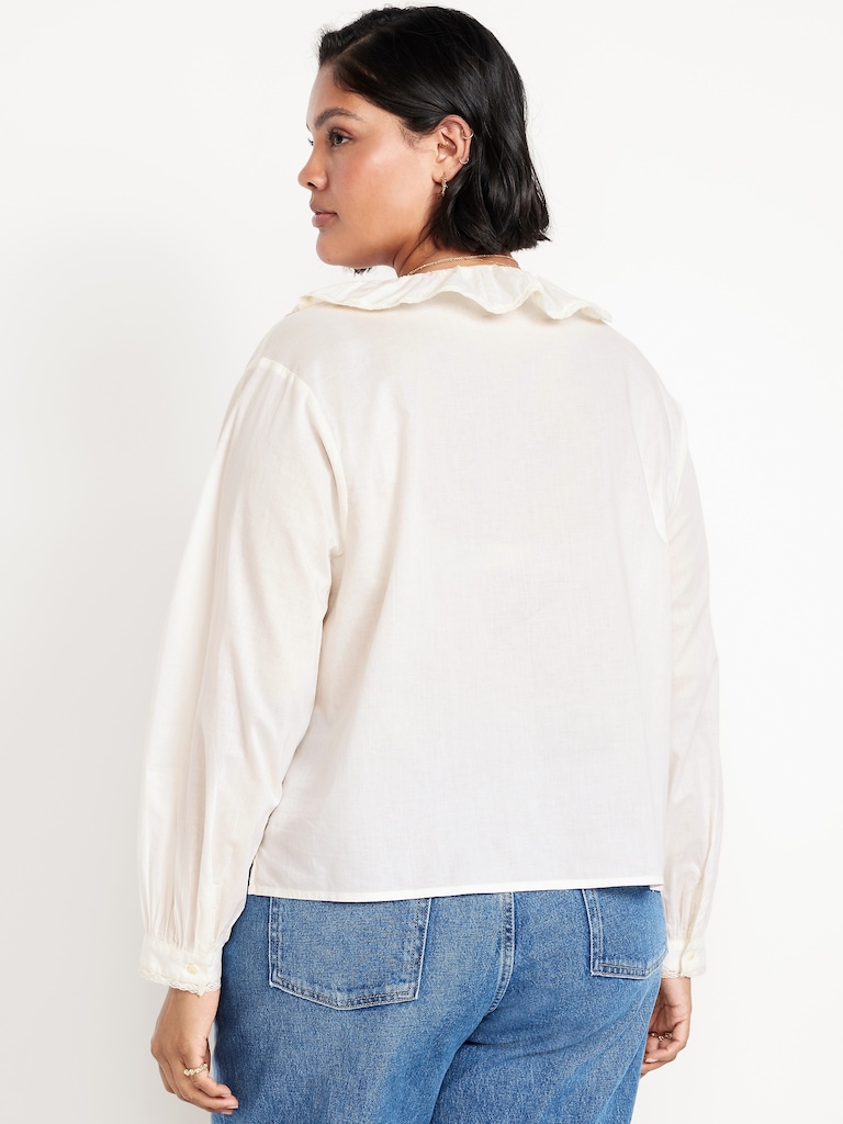 Ruffle Button-Down Shirt