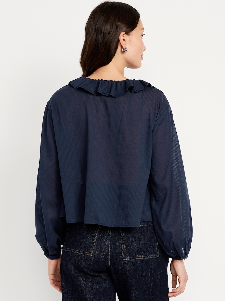 Tie-Front Ruffle Top