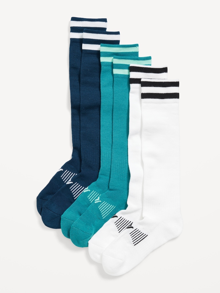 Knee High Go-Dry Soccer Socks 3-Pack for Boys
