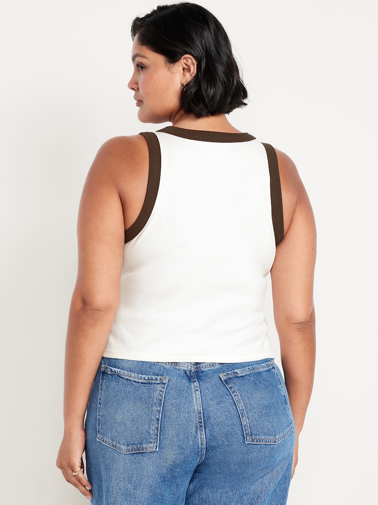 Snug High-Neck Tank Top
