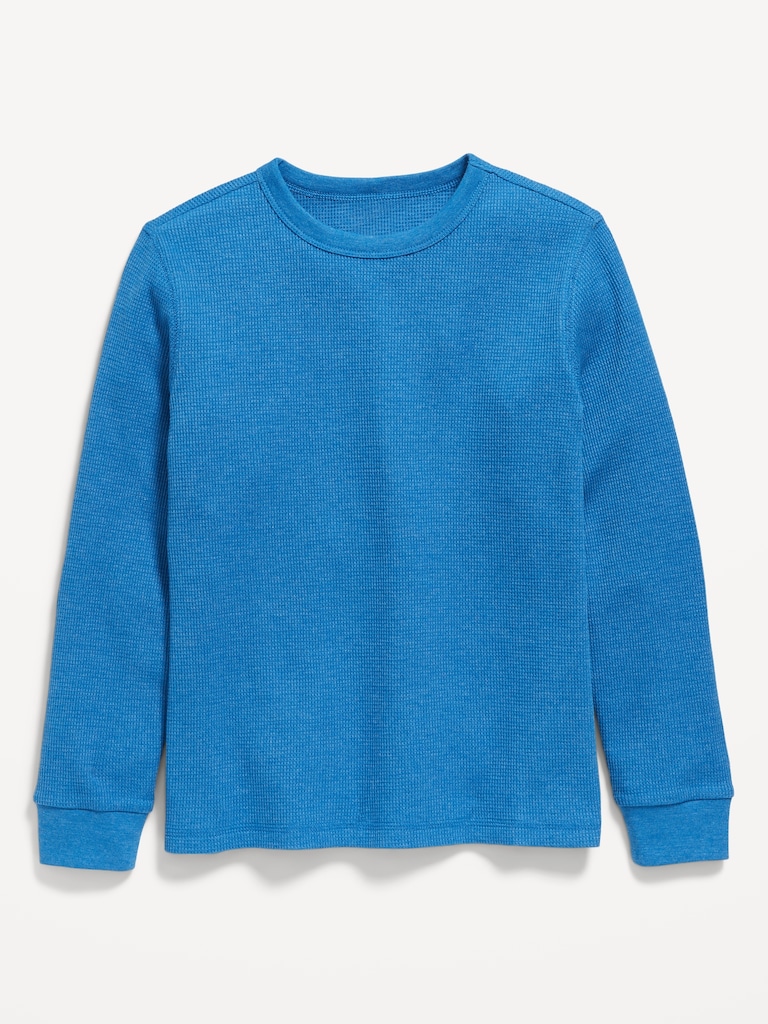 Long-Sleeve Waffle-Knit T-Shirt for Boys