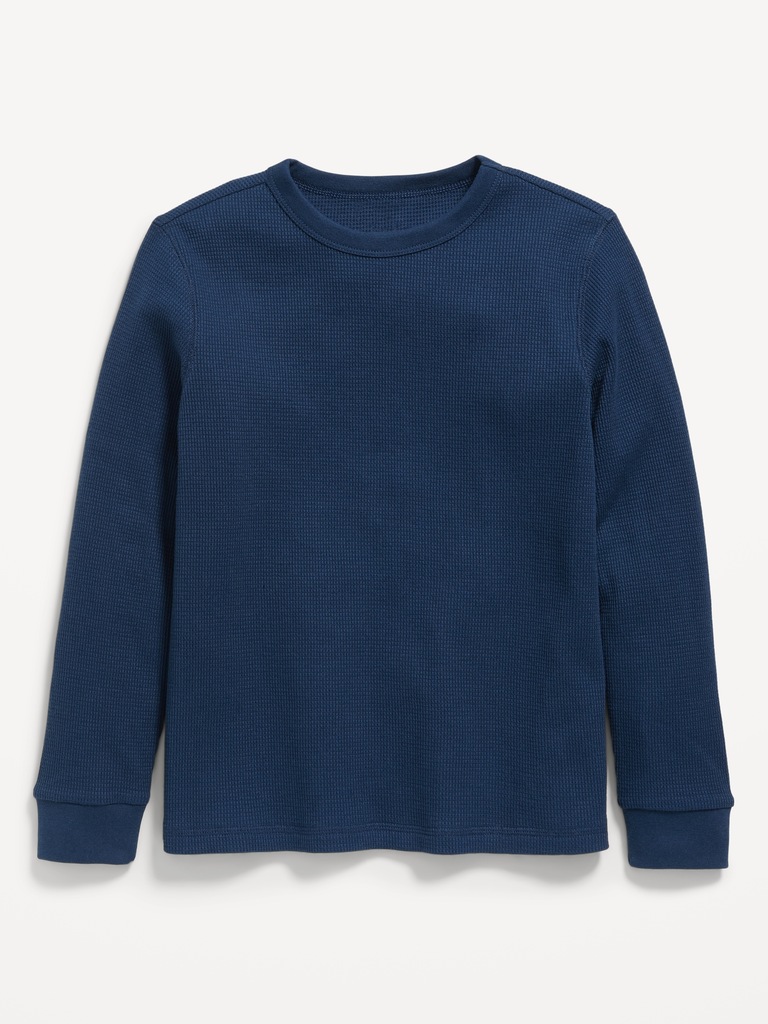 Long-Sleeve Waffle-Knit T-Shirt for Boys
