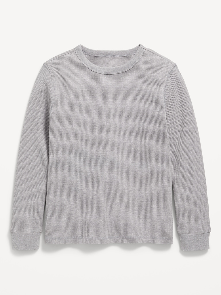 Long-Sleeve Waffle-Knit T-Shirt for Boys