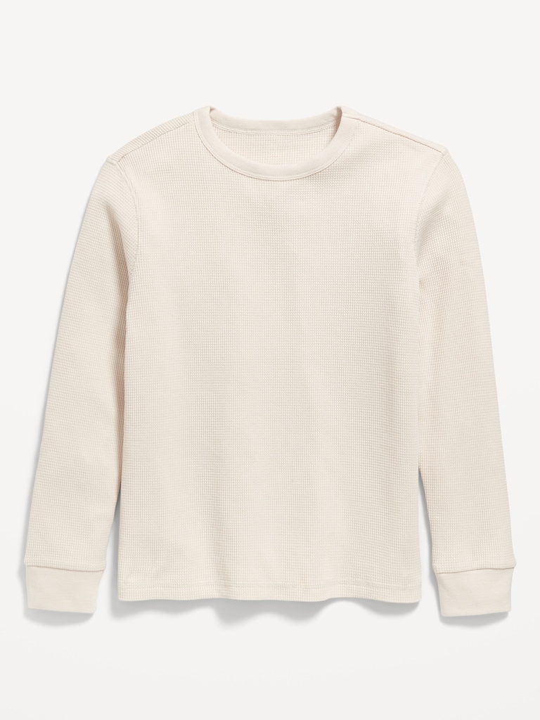 Long-Sleeve Waffle-Knit T-Shirt for Boys
