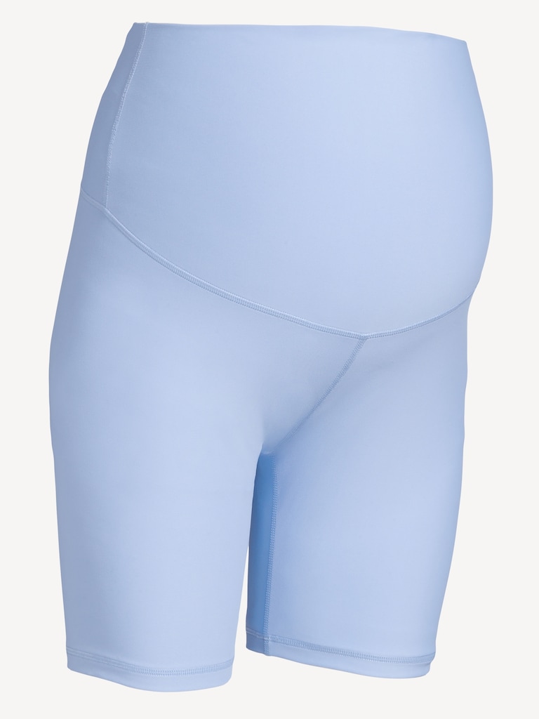 Maternity Full Panel PowerSoft Biker Shorts -- 8-inch inseam