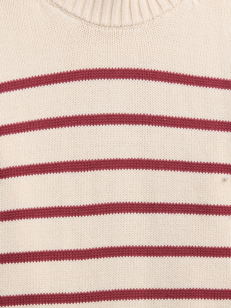 Relaxed Stripe Cropped Sweater