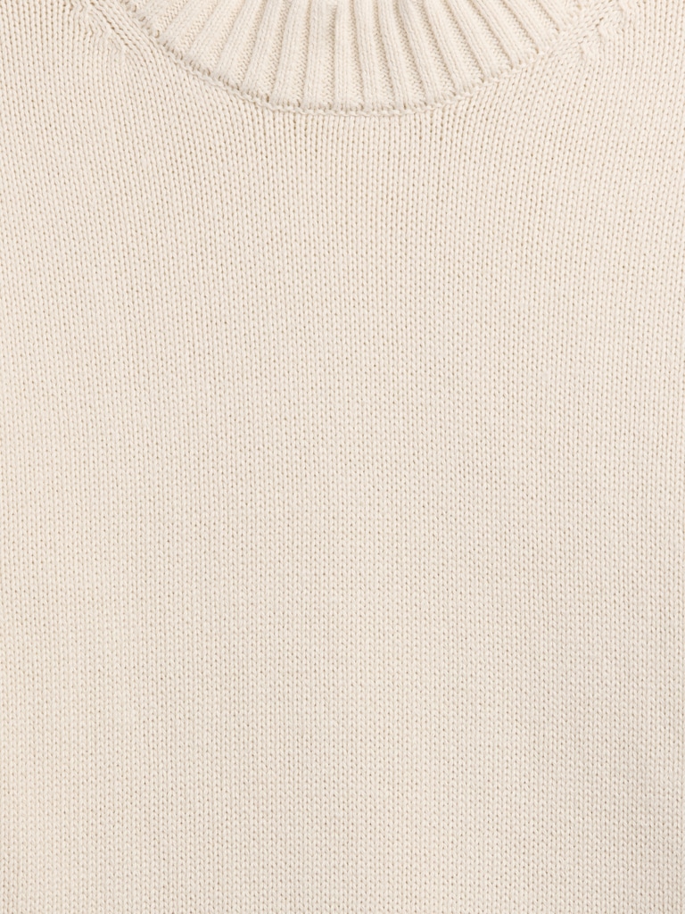 Relaxed Cropped Crewneck Sweater