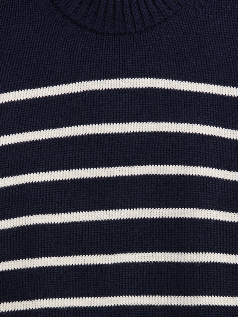 Relaxed Stripe Cropped Sweater