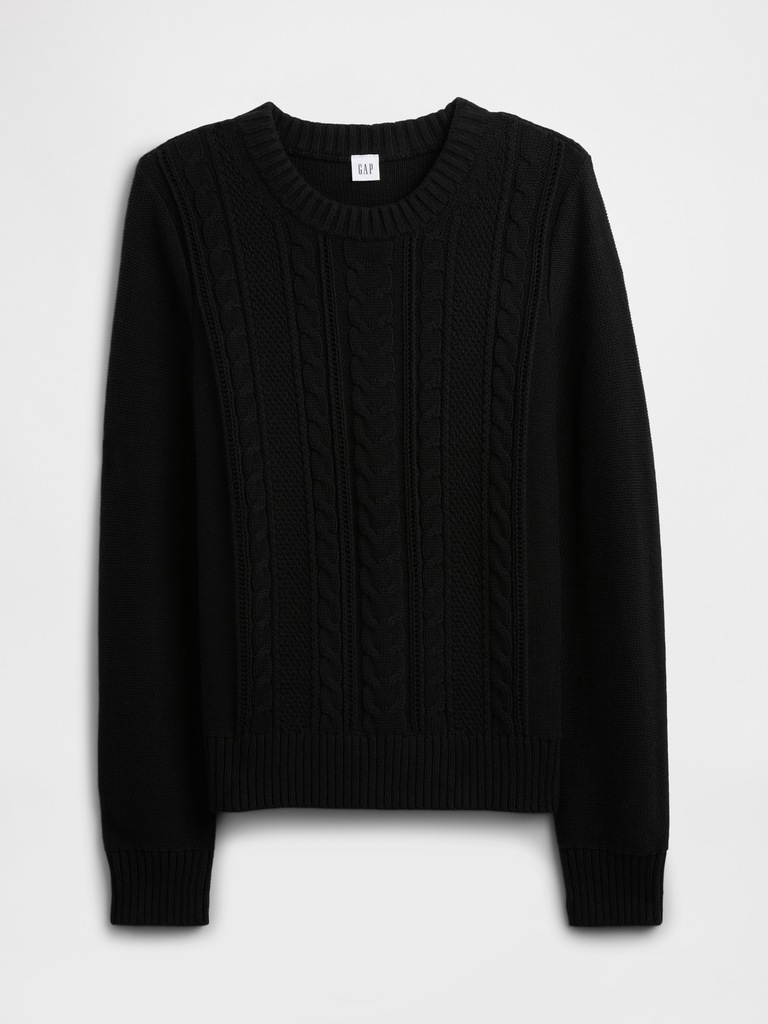 Cable-Knit Crewneck Sweater
