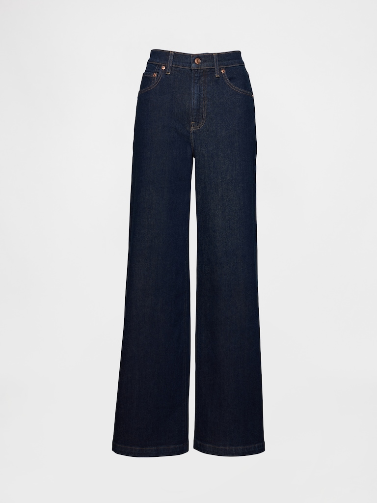 High Rise Stride Wide-Leg Jeans